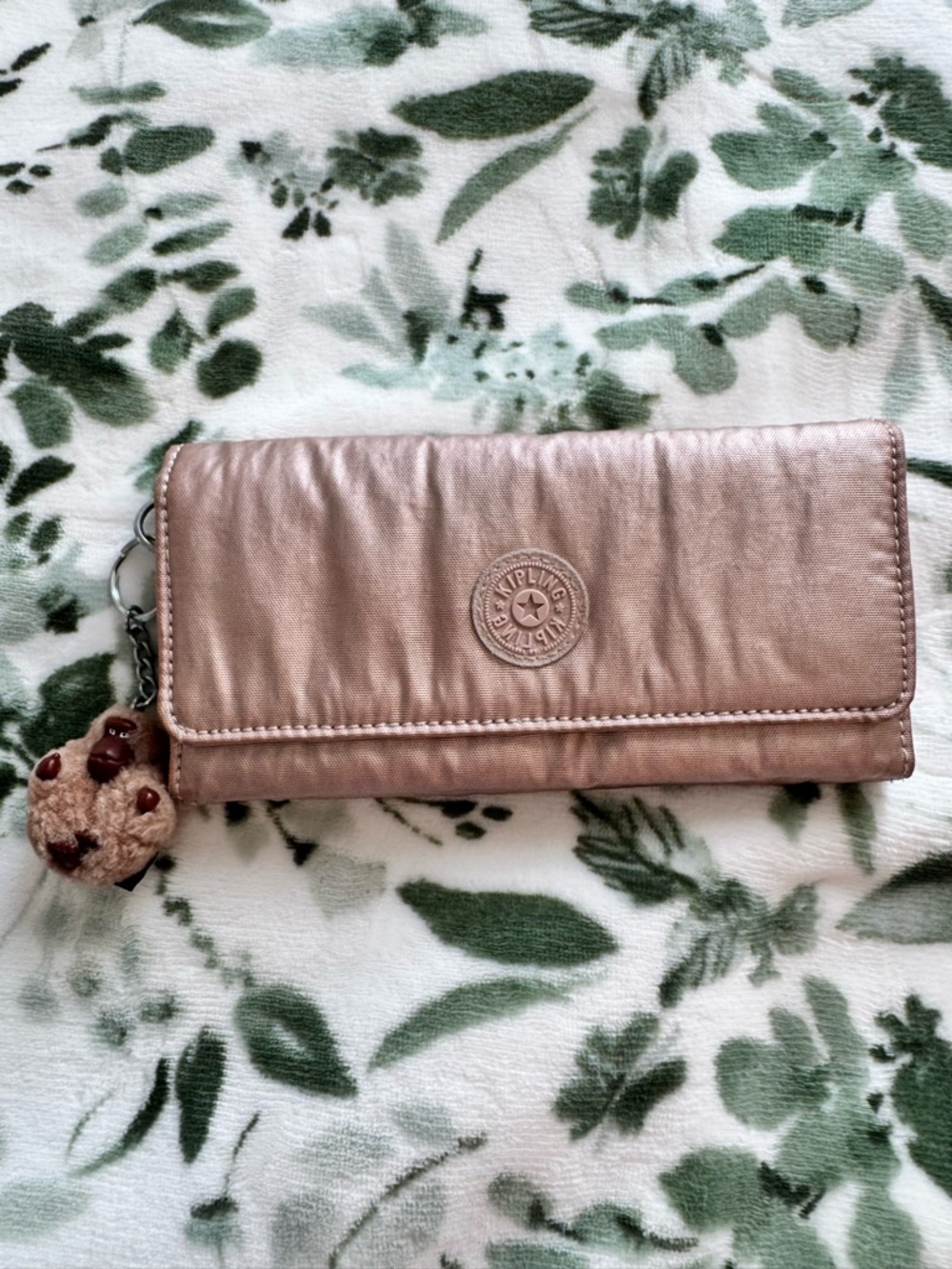 Kipling Metallic Rose Gold Wallet with Key Charm
